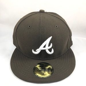 BRAND NEW ATLANTA BRAVES 59FIFTY HAT SZ 7 BROWN